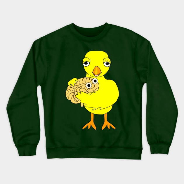 Neuro Chick Brain Crewneck Sweatshirt by Barthol Graphics